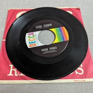 Webb Pierce Cow Town/Sooner Or Later 45 Vinyl Record